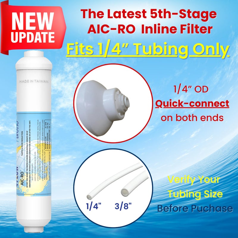 Puroflo ERO 5 pc Reverse Osmosis Filters Yearly Set, 5 Stage Reverse Osmosis Water Filter, Under Sink RO Water Filtration System Kit, Compatible with Most 10" RO System, Water Filter Wrench Included - Image 2